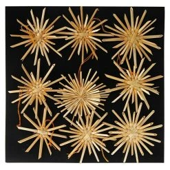 BAUHAUS Christbaumschmuck Strohsterne Braun, Eckig