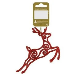 BAUHAUS Dekofigur L X B X H: 11 X 0,3 X 13 Cm, Rot Mit Glitzer, Kunststoff