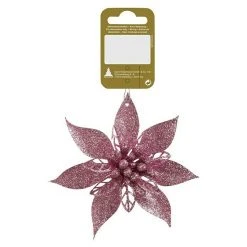 BAUHAUS Christbaumschmuck Blüte Rosa Rosa, Kunststoff