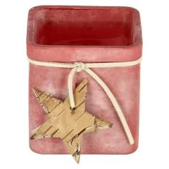 BAUHAUS Vase Square Frost L X B X H: 12 X 12 X 12 Cm, Rot