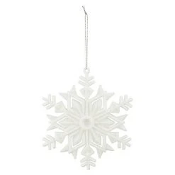 BAUHAUS Christbaumschmuck Schneeflocke Weiß Mit Glitzer, Kunststoff