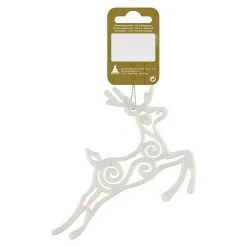 BAUHAUS Dekofigur L X B X H: 11 X 0,3 X 13 Cm, Weiß Mit Glitzer, Kunststoff