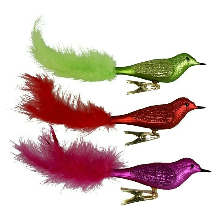 BAUHAUS Christbaumschmuck Happy X-Mas Dekovögel Mehrfarbig, Kunststoff, 3 Stk. 4 BAUHAUS Christbaumschmuck Happy X-Mas Dekovögel Mehrfarbig, Kunststoff, 3 Stk. – Bild 2