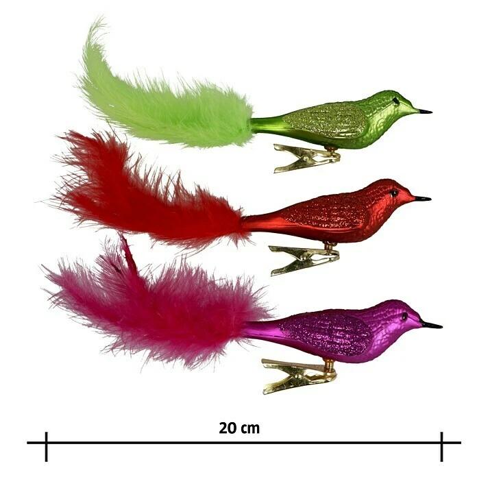 BAUHAUS Christbaumschmuck Happy X-Mas Dekovögel Mehrfarbig, Kunststoff, 3 Stk. 5 BAUHAUS Christbaumschmuck Happy X-Mas Dekovögel Mehrfarbig, Kunststoff, 3 Stk. – Bild 3