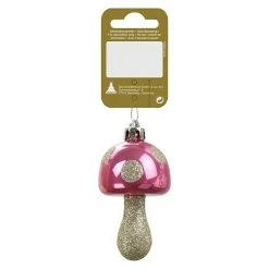BAUHAUS Christbaumschmuck Pilz Rosa, Kunststoff, B X H: 4,5 X 8 Cm