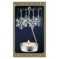 BAUHAUS Teelichthalter Weihnachtskarussell Schneeflocke B X H: 6,5 X 12 Cm, Metall
