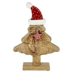 BAUHAUS Dekoelement Holzbaum Mit Mütze Holz, 32 Cm