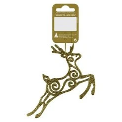 BAUHAUS Dekofigur L X B X H: 11 X 0,3 X 13 Cm, Gold Mit Glitzer, Kunststoff