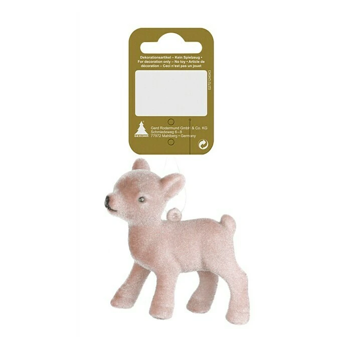 BAUHAUS Christbaumschmuck Rehkitz Rosa Rosa, Samt 3 BAUHAUS Christbaumschmuck Rehkitz Rosa Rosa, Samt