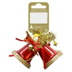 BAUHAUS Christbaumschmuck Doppelglocke Rot, Kunststoff