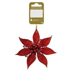 BAUHAUS Christbaumschmuck Rot, Kunststoff, Durchmesser: 12 Cm