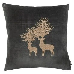 BAUHAUS Kissen Rentier Grün, 45 X 45 Cm, 100 % Polyester