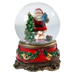 BAUHAUS Schneekugel Mit Spieluhr Kunststoff, Mehrfarbig, Weihnachtsmann -Jalousien Verkäufe 12 1293