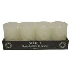 BAUHAUS Stumpenkerzen-Set Creme, 4 -tlg.