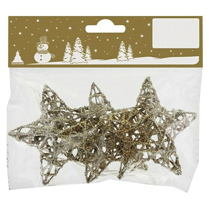 BAUHAUS Christbaumschmuck Sterne Gold, Draht, Eckig 3 BAUHAUS Christbaumschmuck Sterne Gold, Draht, Eckig
