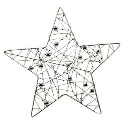 BAUHAUS Dekoelement Stern Silber, Draht, Eckig, Durchmesser: 20 Cm