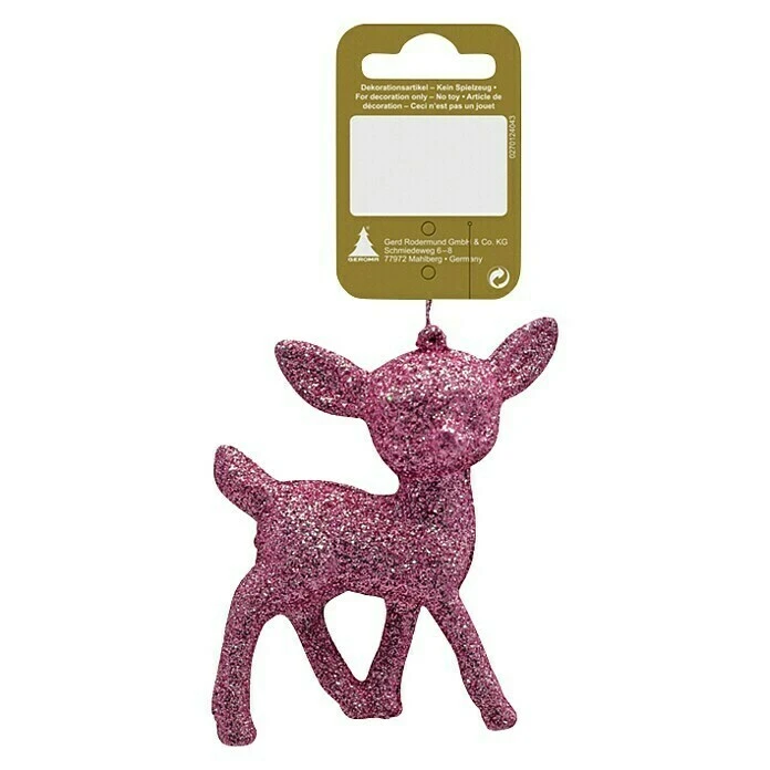 BAUHAUS Christbaumschmuck Rehkitz Glitter Rosa Rosa, Kunststoff 3 BAUHAUS Christbaumschmuck Rehkitz Glitter Rosa Rosa, Kunststoff