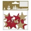 BAUHAUS Christbaumschmuck Sterne Gold, Holz, Eckig