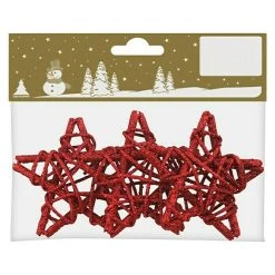 BAUHAUS Christbaumschmuck Rot, Holz, Eckig