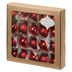 BAUHAUS Christbaumkugel Rot, Glas, Durchmesser: 3 Cm