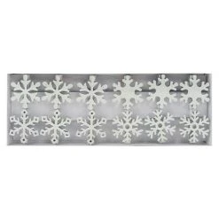 BAUHAUS Dekoelement Schneeflockenclips Weiß, Holz, 12 Stk.