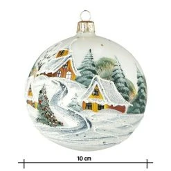 BAUHAUS Christbaumkugel Weiß/Bunt, Glas, Durchmesser: 10 Cm -Jalousien Verkäufe 12 1463