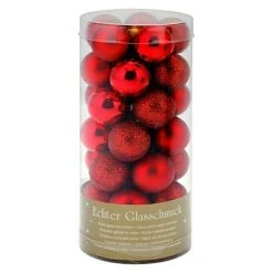 BAUHAUS Christbaumkugel-Mix Rot, Glas, 35 Stk.