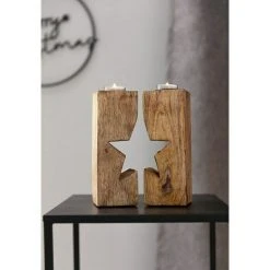 BAUHAUS Teelichthalter Stern L X B X H: 14 X 7 X 20 Cm, Natur, Holz -Jalousien Verkäufe 12 1476