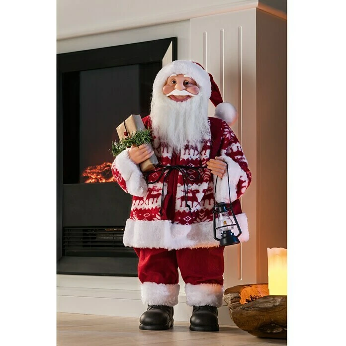 BAUHAUS Weihnachtsmann Höhe: 60 Cm, Mit Geschenk, Weiß/Rot 4 BAUHAUS Weihnachtsmann Höhe: 60 Cm, Mit Geschenk, Weiß/Rot – Bild 2