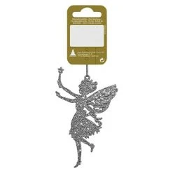 BAUHAUS Christbaumschmuck Engel Glitter Silber Silber, Kunststoff