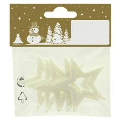 BAUHAUS Dekoelement Sterne Glitter Weiß, Kunststoff, Eckig