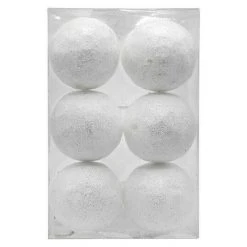 BAUHAUS Dekoelement Schneebälle Weiß, Kunststoff, Rund, 6 Stk.