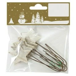 BAUHAUS Dekoelement Birkensterne Weiß, Holz, Eckig