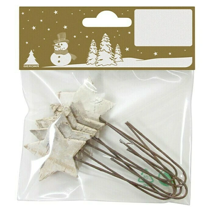 BAUHAUS Dekoelement Birkensterne Weiß, Holz, Eckig 3 BAUHAUS Dekoelement Birkensterne Weiß, Holz, Eckig