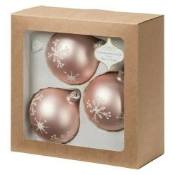 BAUHAUS Christbaumkugel Rosa, Glas, Durchmesser: 8 Cm, Dekor