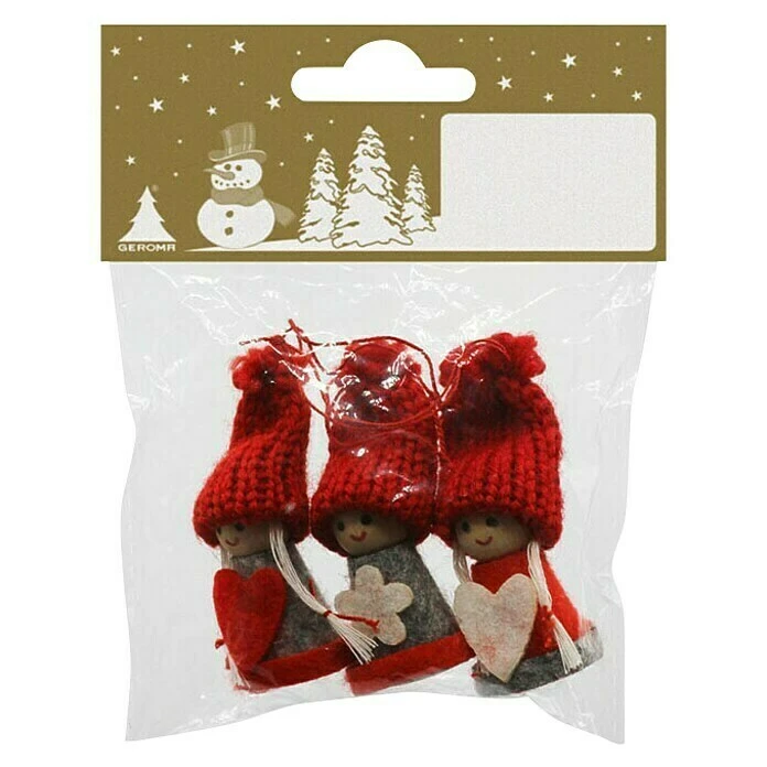 BAUHAUS Christbaumschmuck Rot, Filz, 3 Stk. 3 BAUHAUS Christbaumschmuck Rot, Filz, 3 Stk.