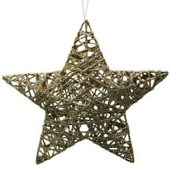 BAUHAUS Christbaumschmuck Glitzerstern Gold, Draht, Eckig, L X B: 15 X 15 Cm