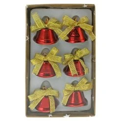 BAUHAUS Dekoartikel Metallglöckchen Rot Rot, Metall, 6 Stk.