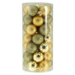 BAUHAUS Christbaumkugel-Mix Gold, Glas, 35 Stk.