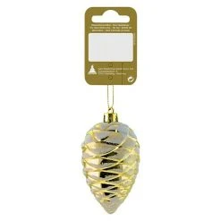 BAUHAUS Christbaumschmuck Kunststoff-Zapfen Gold Mit Schnee Gold, Kunststoff, Rund