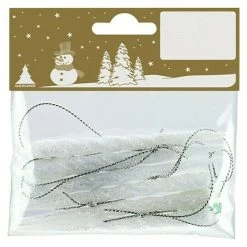 BAUHAUS Christbaumschmuck Eiszapfen Glitzer Weiß Weiß, Kunststoff, Rund, 6 Stk.