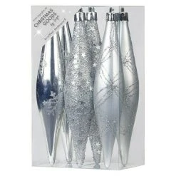 BAUHAUS Christbaumschmuck Silber, Kunststoff, 6 Stk.