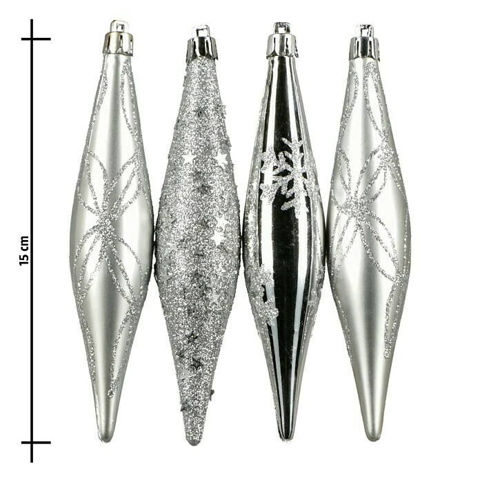 BAUHAUS Christbaumschmuck Silber, Kunststoff, 6 Stk. 5 BAUHAUS Christbaumschmuck Silber, Kunststoff, 6 Stk. – Bild 3