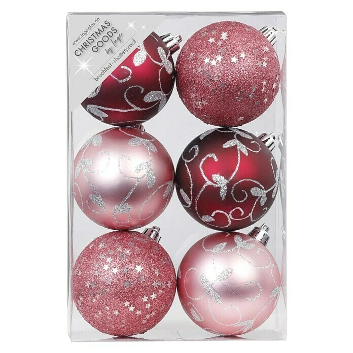 BAUHAUS Christbaumkugel-Mix Berry Kiss Rot, Kunststoff, Durchmesser: 8 Cm, 6 Stk. 3 BAUHAUS Christbaumkugel-Mix Berry Kiss Rot, Kunststoff, Durchmesser: 8 Cm, 6 Stk.