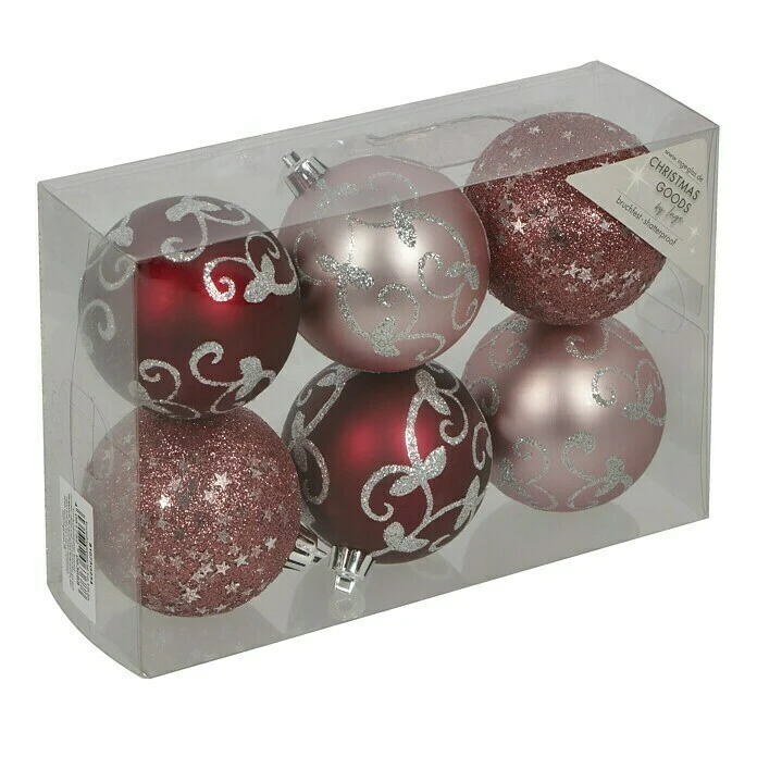 BAUHAUS Christbaumkugel-Mix Berry Kiss Rot, Kunststoff, Durchmesser: 8 Cm, 6 Stk. 4 BAUHAUS Christbaumkugel-Mix Berry Kiss Rot, Kunststoff, Durchmesser: 8 Cm, 6 Stk. – Bild 2