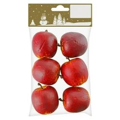 BAUHAUS Dekoelement Äpfel Rot-Gelb Rot, Kunststoff, 6 Stk.