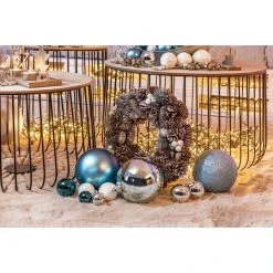 BAUHAUS Christbaumkugel-Mix Weiß/Silber, Glas, Durchmesser: 4 Cm - 7 Cm -Jalousien Verkäufe 12 1664