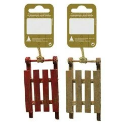 BAUHAUS Christbaumschmuck Schlitten Aus Holz Braun, Holz, Sonstige, 2 Stk.