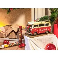 BAUHAUS Dekofigur Weihnachtsbus Höhe: 27 Cm, Metall, Rot