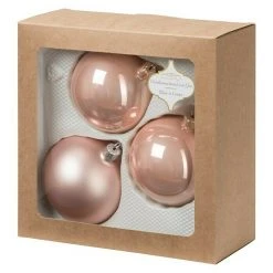 BAUHAUS Christbaumkugel Rosa, Glas, Durchmesser: 8 Cm